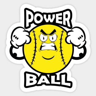 Softball Power Ball Sticker